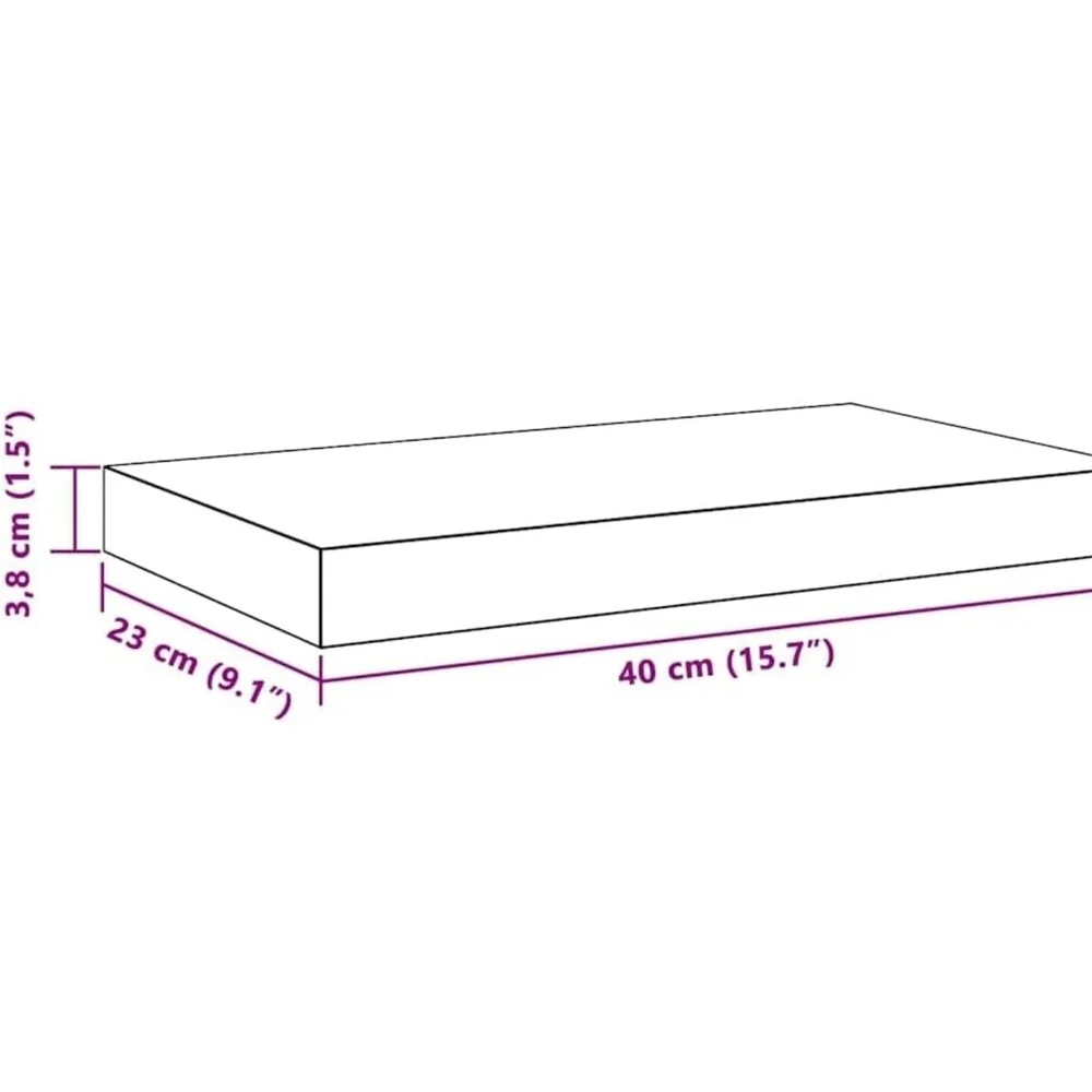 White Floating Wall Shelves 2 pcs 15.7